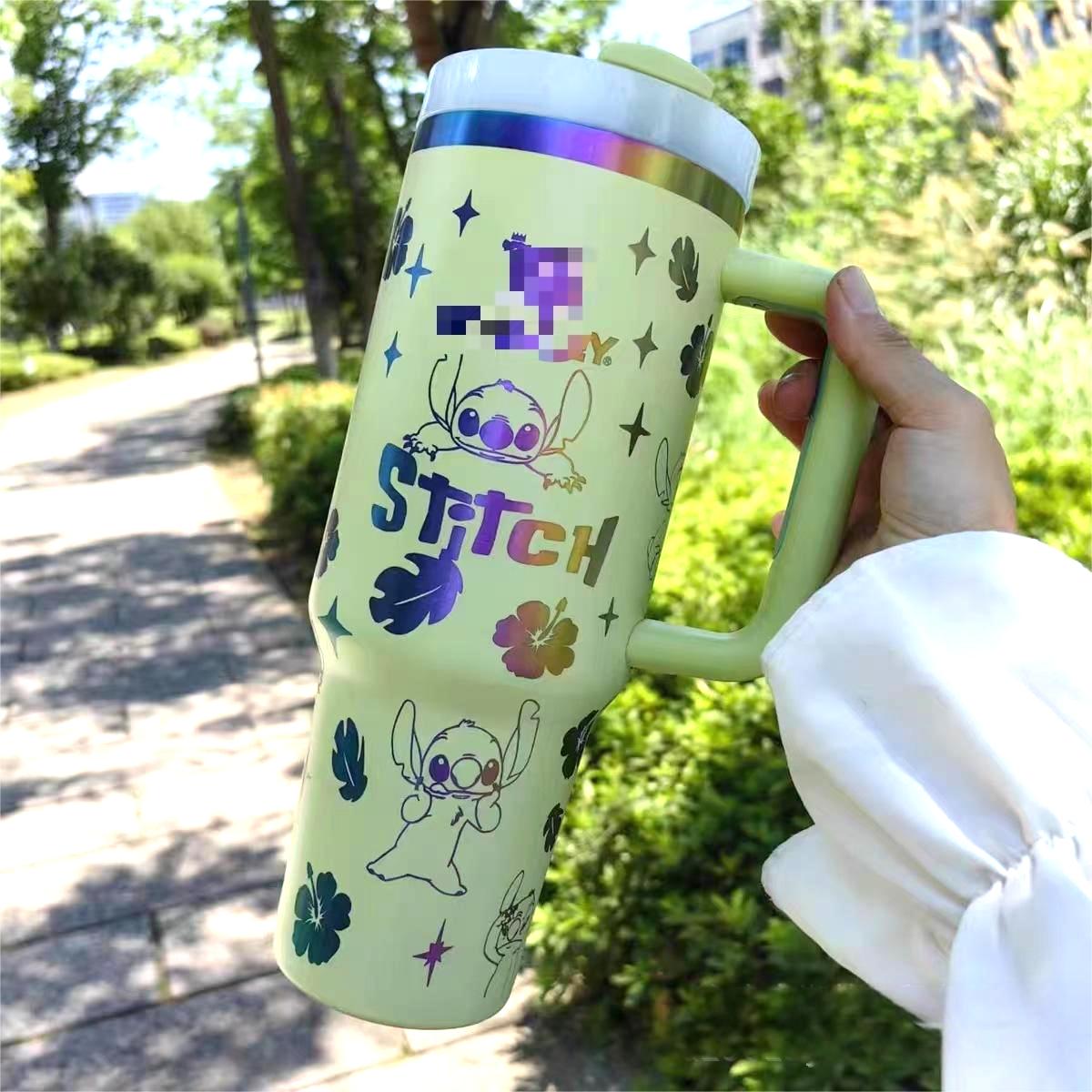 🔥40oz Stitch Insulated Tumbler 🥰 Straw Topper as Free Gift🎁