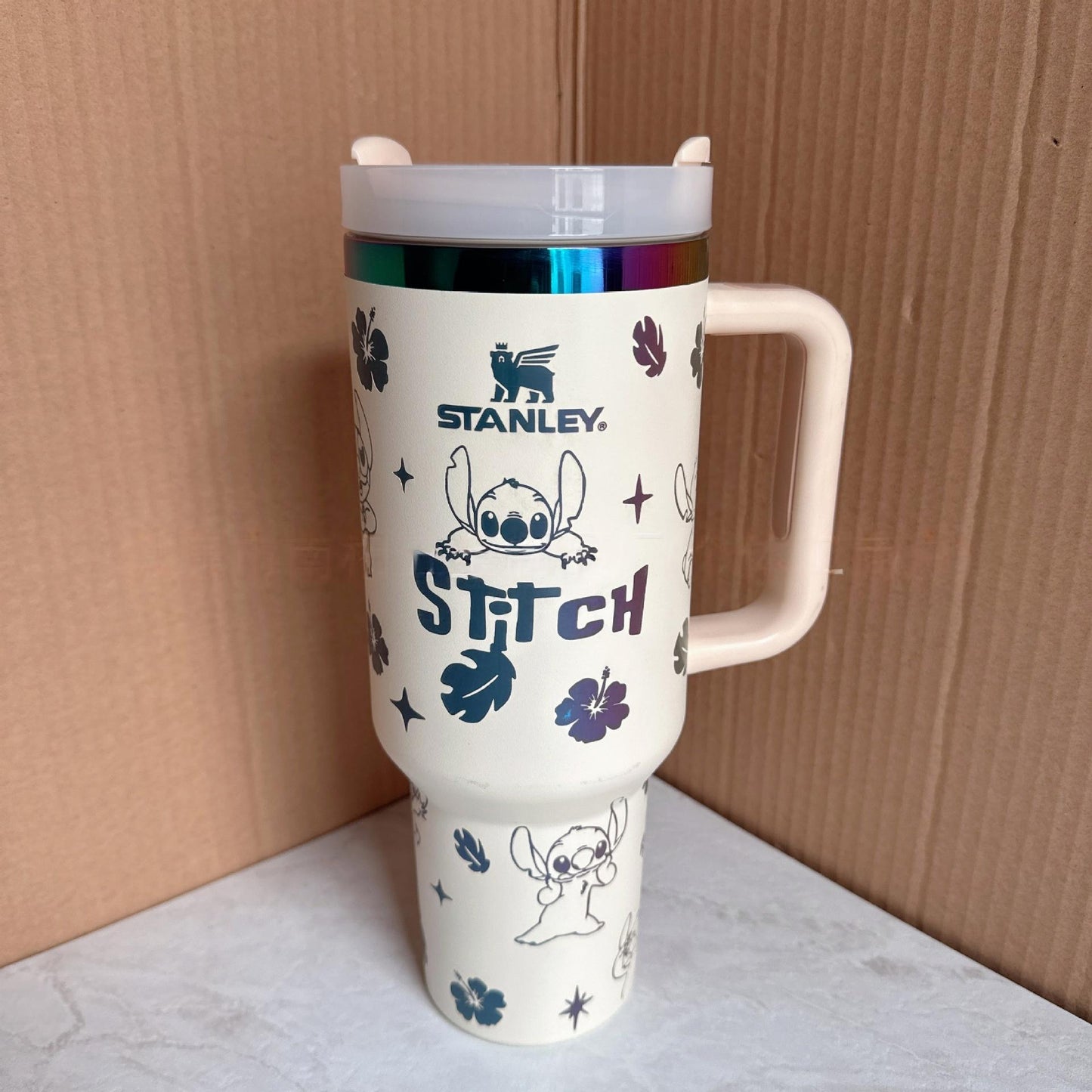 🔥40 OZ Stitch Insulated Cup 1200ML🥰 Straw Topper as Free Gift🎁