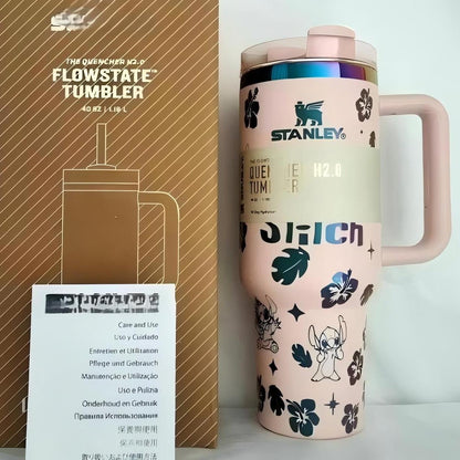 🔥40 OZ Stitch Insulated Cup 1200ML🥰 Straw Topper as Free Gift🎁