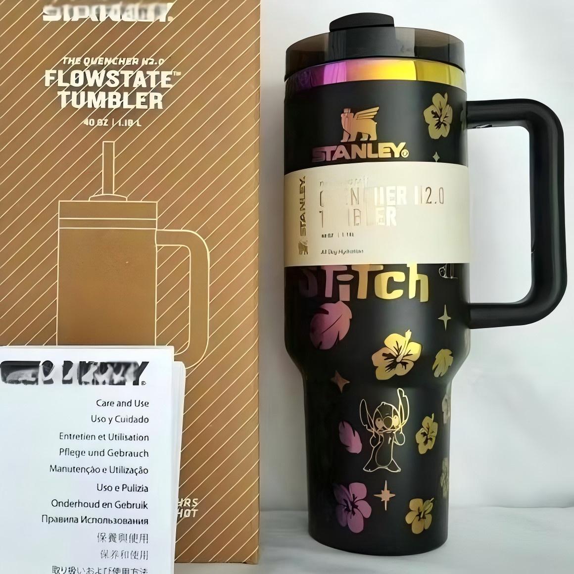 🔥40 OZ Stitch Insulated Cup 1200ML🥰 Straw Topper as Free Gift🎁