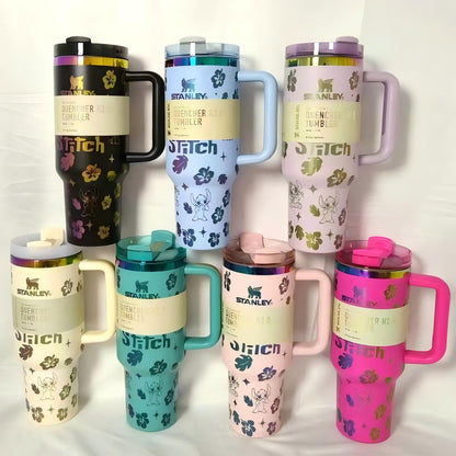🔥40 OZ Stitch Insulated Cup 1200ML🥰 Straw Topper as Free Gift🎁