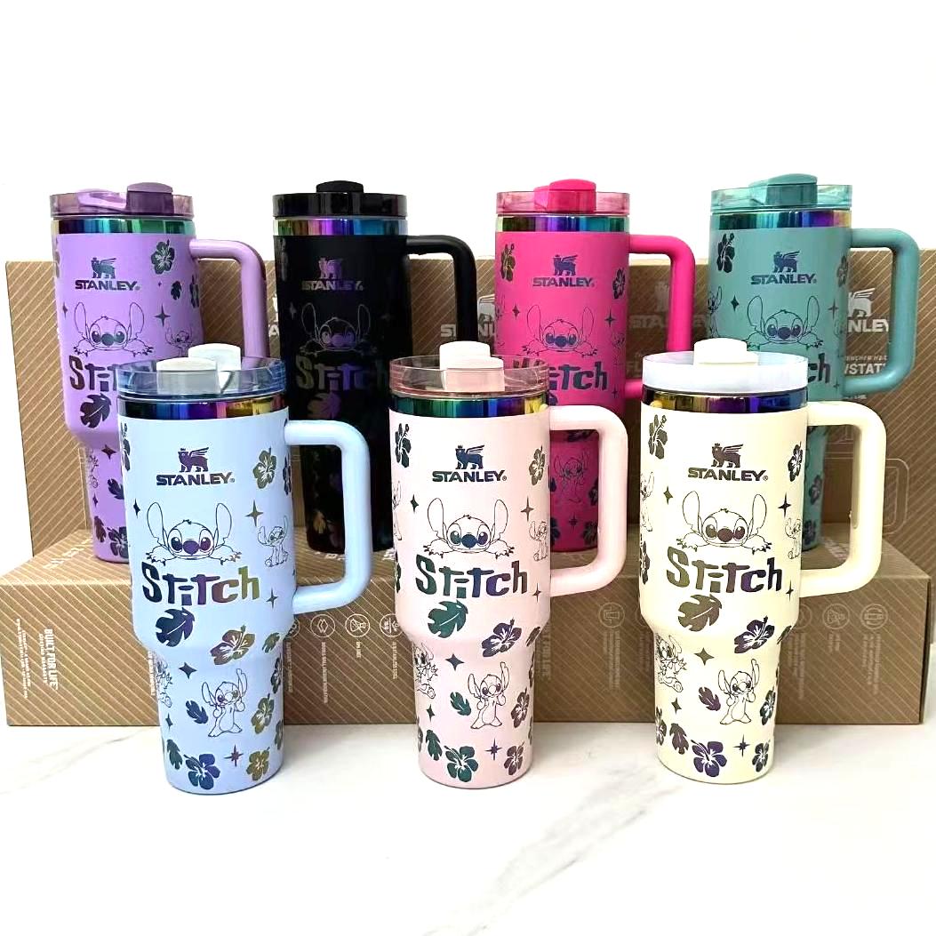 🔥40 OZ Stitch Insulated Cup 1200ML🥰 Straw Topper as Free Gift🎁
