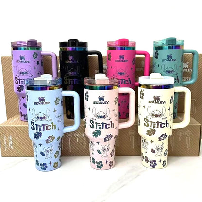 🔥40 OZ Stitch Insulated Cup 1200ML🥰 Straw Topper as Free Gift🎁