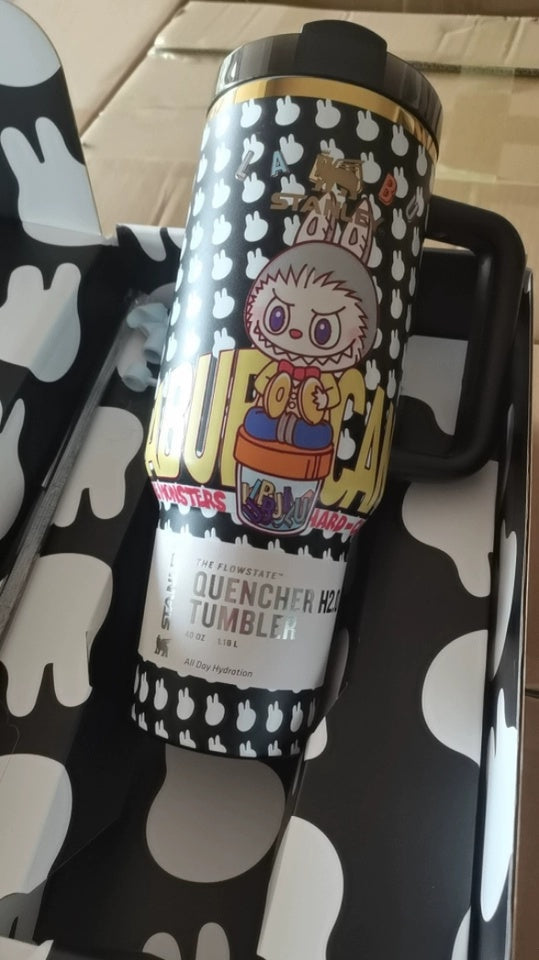 🔥  Labubu Black Insulated Cup 40 OZ ✈️Free Shipping