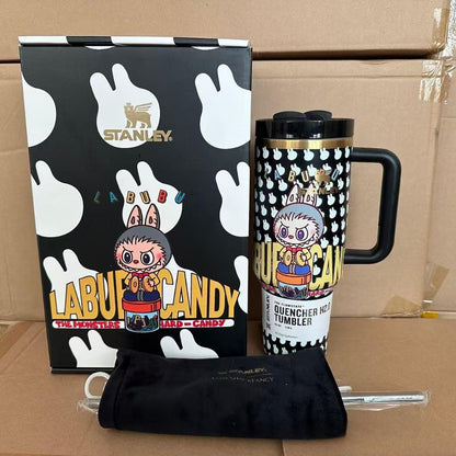 🔥  Labubu Black Insulated Cup 40 OZ ✈️Free Shipping