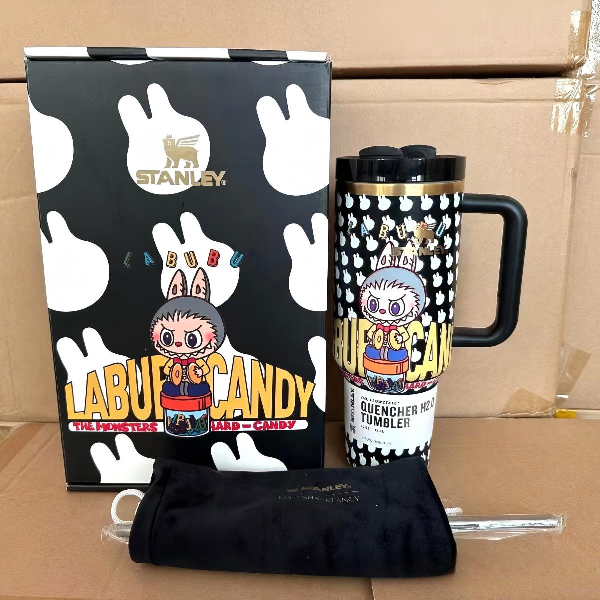 🔥  Labubu Black Insulated Cup 40 OZ ✈️Free Shipping