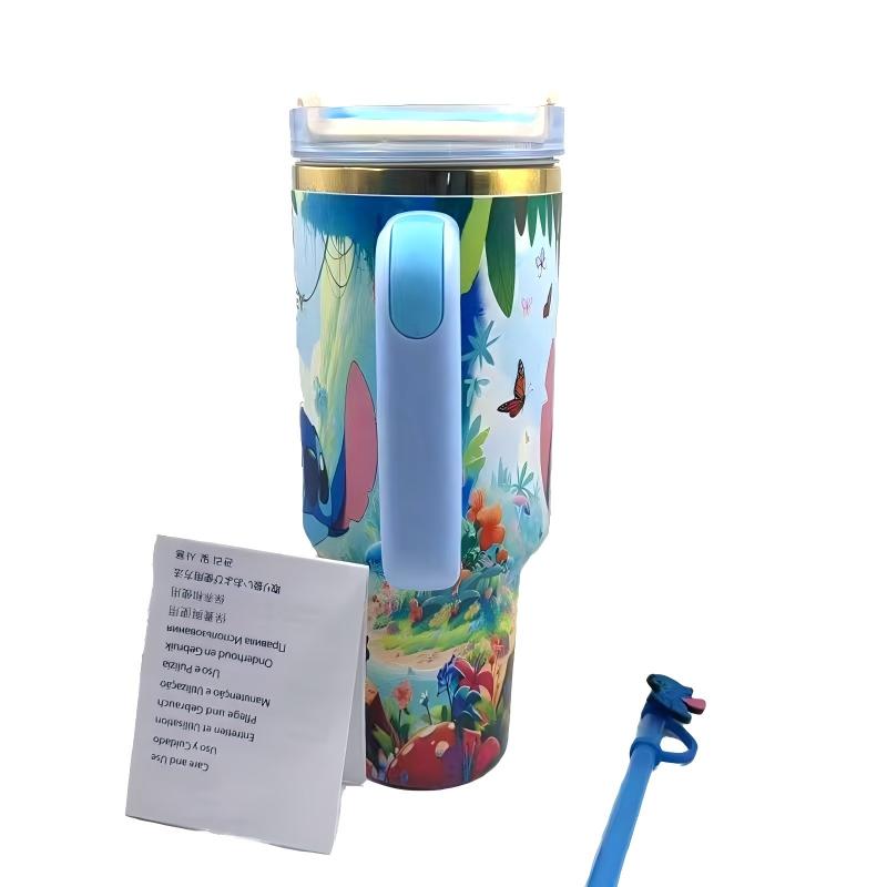 🔥40OZ Stitch Insulated Tumbler Gift Box  Include Straw and Topper