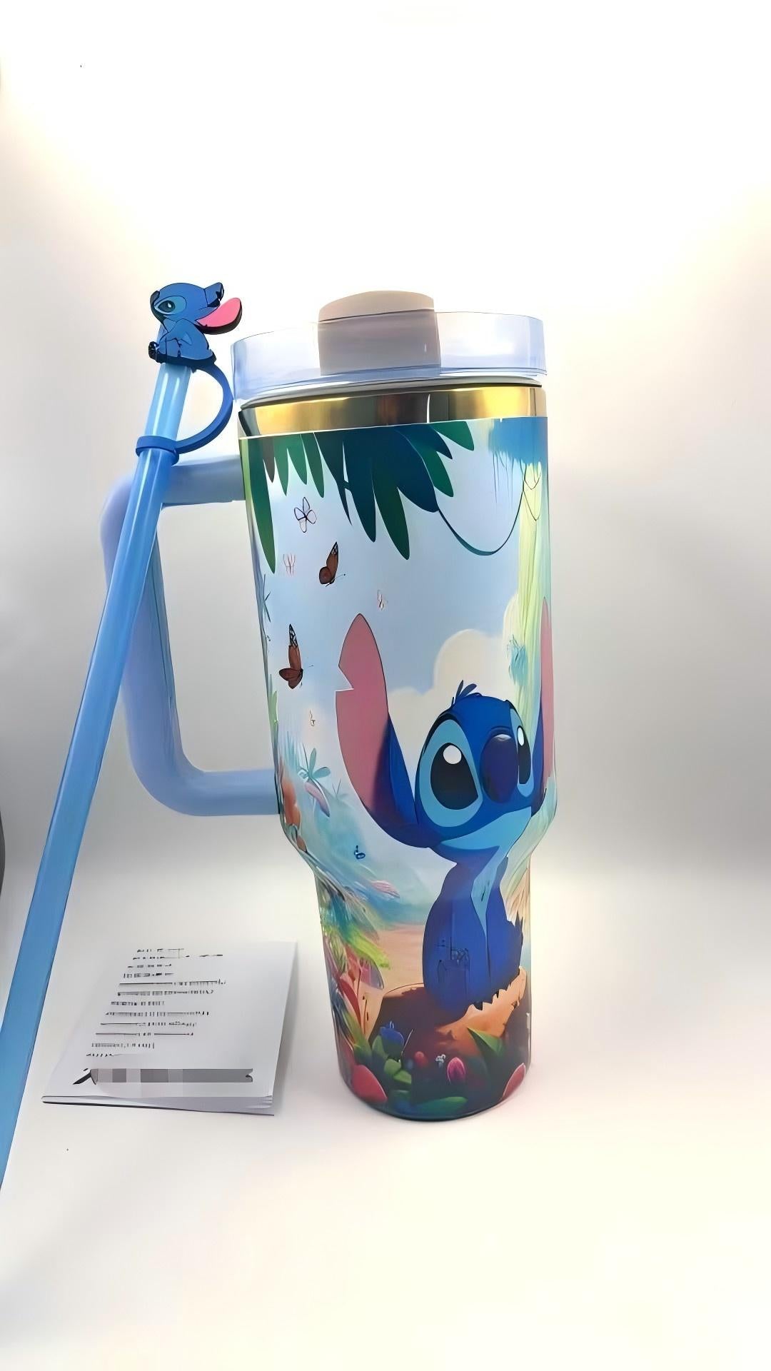 🔥40OZ Stitch Insulated Tumbler Gift Box  Include Straw and Topper