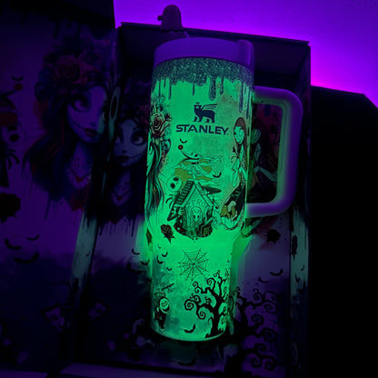 🔥40oz Sally x Jack Skellington Tumbler Noctilucent 🚚Free Shipping