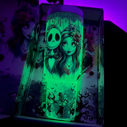🔥40oz Sally x Jack Skellington Tumbler Noctilucent 🚚Free Shipping