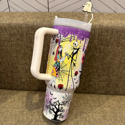 🔥40oz Sally x Jack Skellington Tumbler Noctilucent 🚚Free Shipping