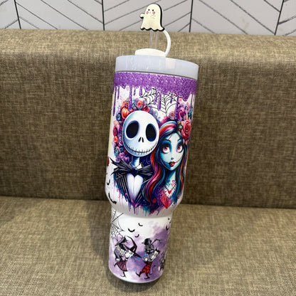🔥40oz Sally x Jack Skellington Tumbler Noctilucent 🚚Free Shipping