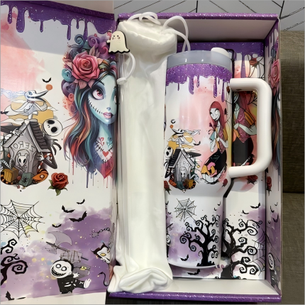 🔥Sally x Jack Skellington 40oz Tumbler Noctilucent 🚚Free Shipping