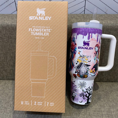 🔥40oz Sally x Jack Skellington Tumbler Noctilucent 🚚Free Shipping