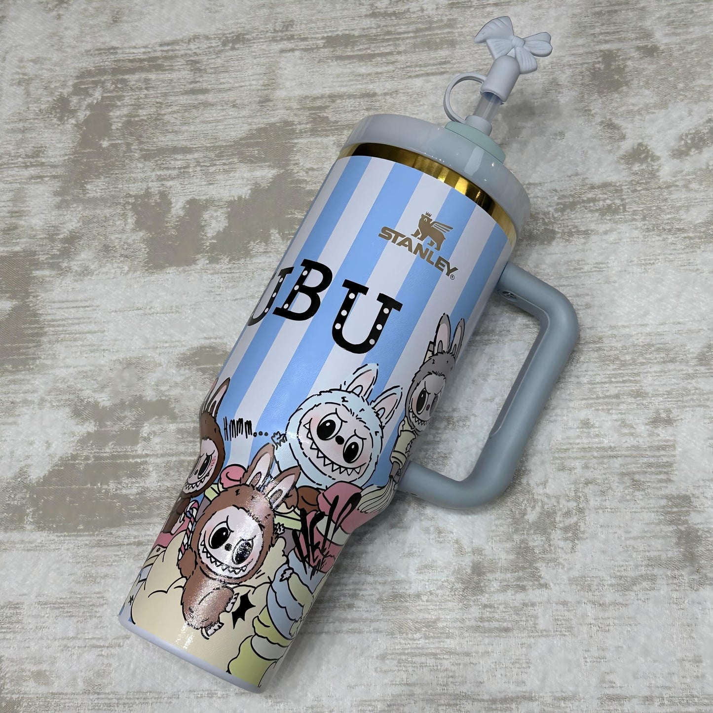 🔥  Labubu Blue Stripe Insulated Cup 40 OZ ✈️Free Shipping