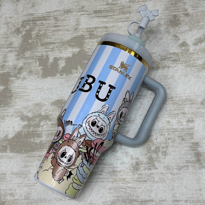 🔥  Labubu Blue Stripe Insulated Cup 40 OZ ✈️Free Shipping