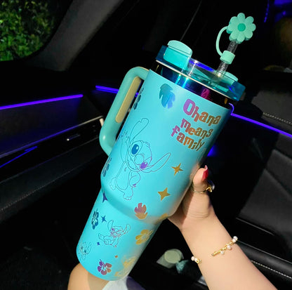 🔥40OZ Stitch Cup 1200ML 🥰 Straw Topper as Free Gift🎁