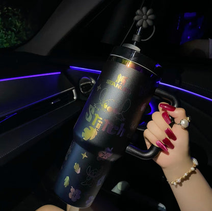 🔥40OZ Stitch Cup 1200ML 🥰 Straw Topper as Free Gift🎁