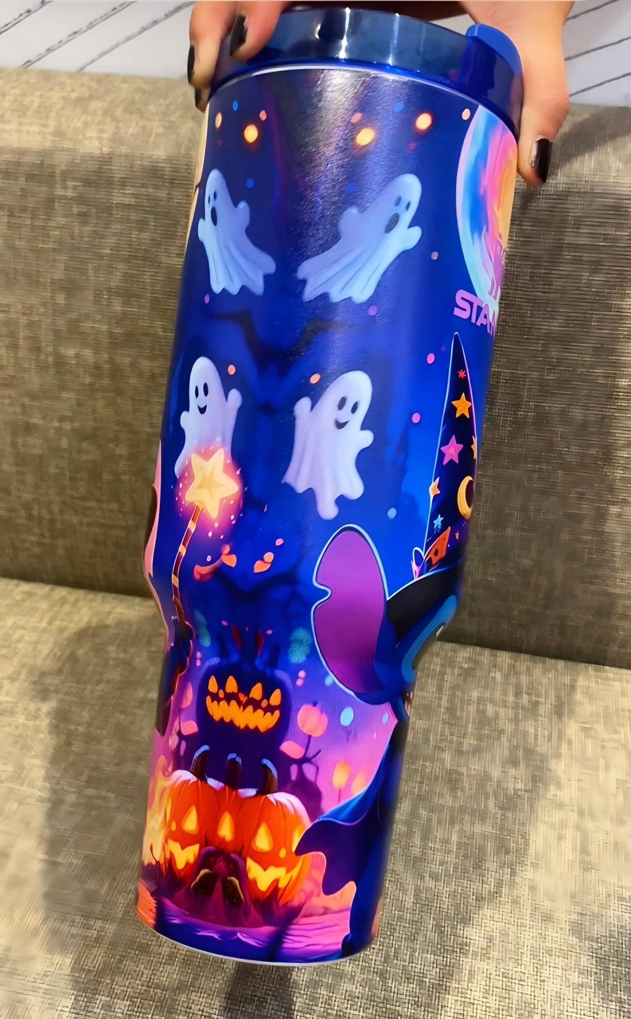 🔥Halloween Stitch Insulated Tumbler Cup 40 OZ🎇Glow in Dark