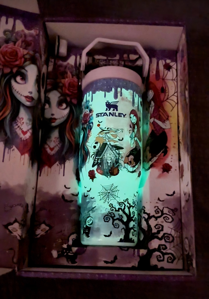 🔥30oz Sally x Jack Skellington Tumbler Noctilucent 🚚Free Shipping