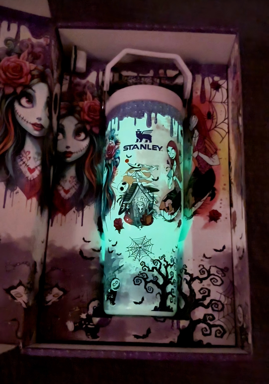 🔥30oz Sally x Jack Skellington Tumbler Noctilucent 🚚Free Shipping