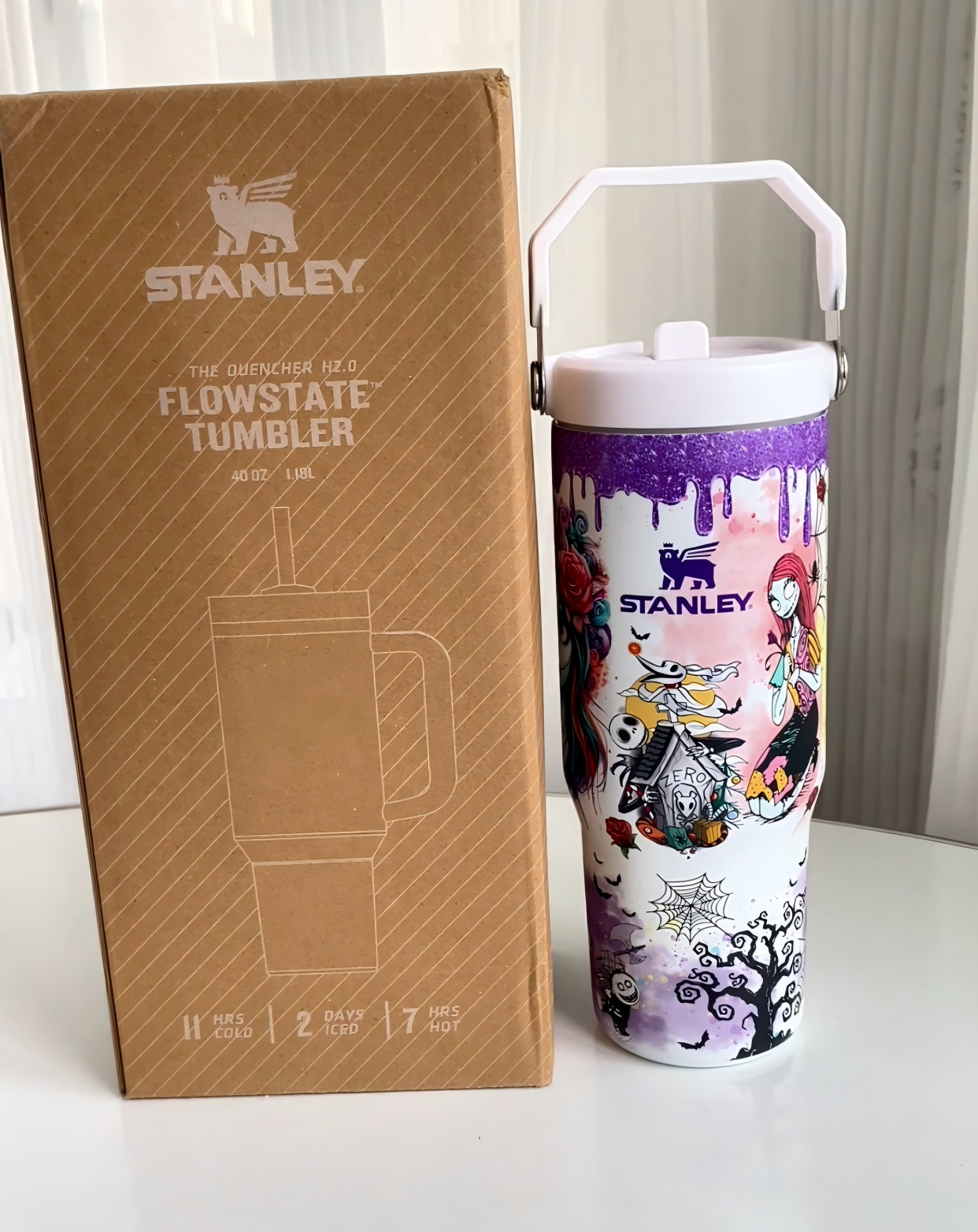 🔥30oz Sally x Jack Skellington Tumbler Noctilucent 🚚Free Shipping