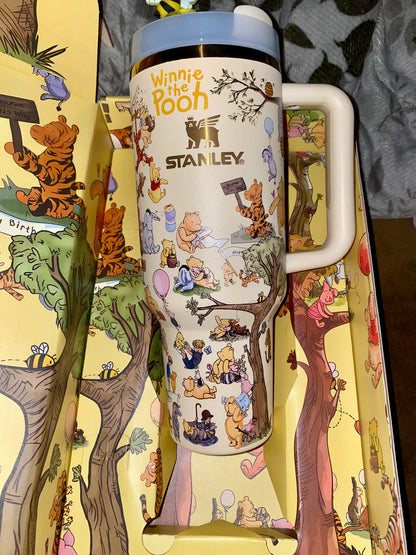 🔥Pooh Insulated Cup Gift Box 40OZ Include Straw and Topper🎁