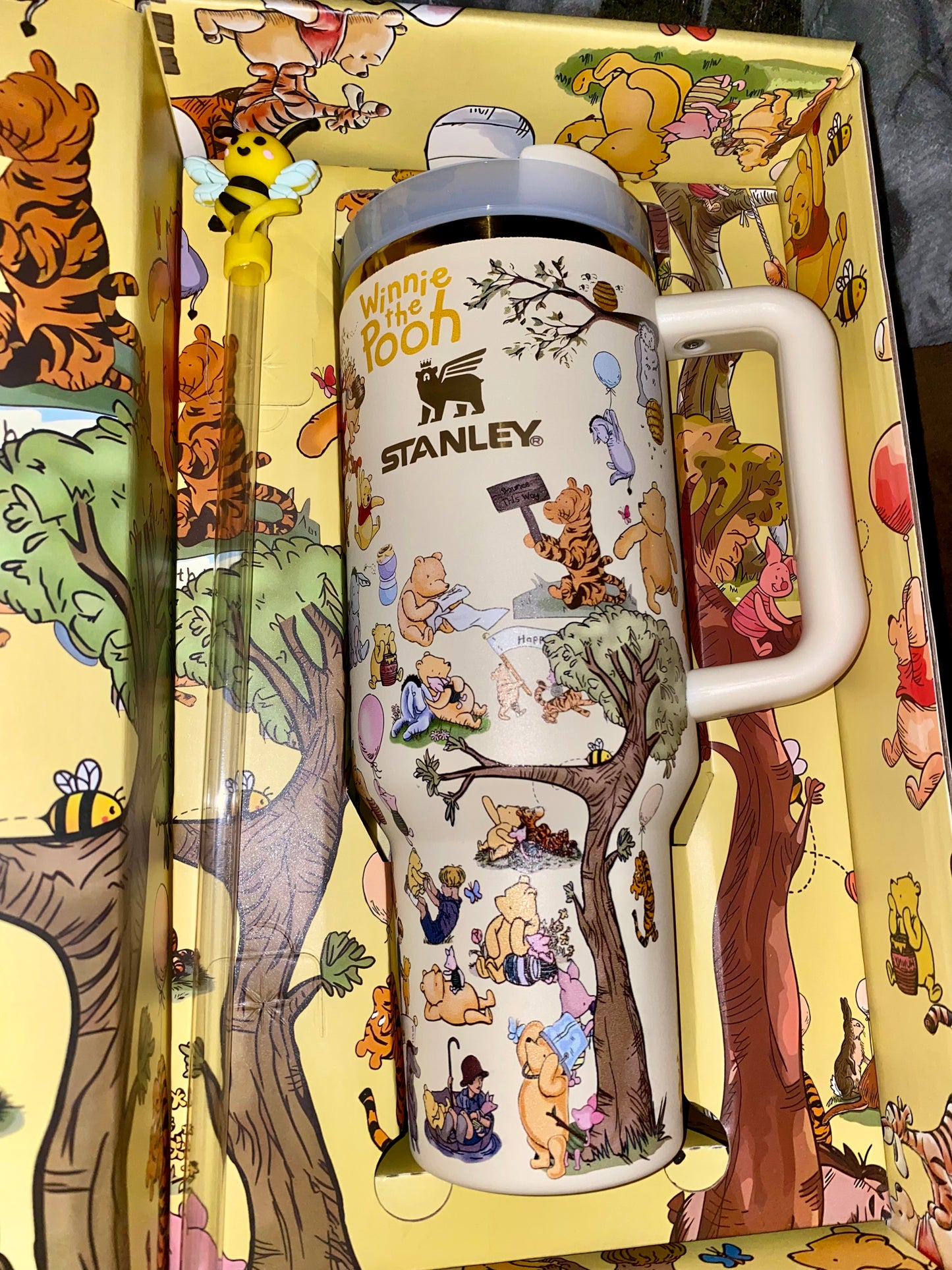 🔥Pooh Insulated Cup Gift Box 40OZ Include Straw and Topper🎁